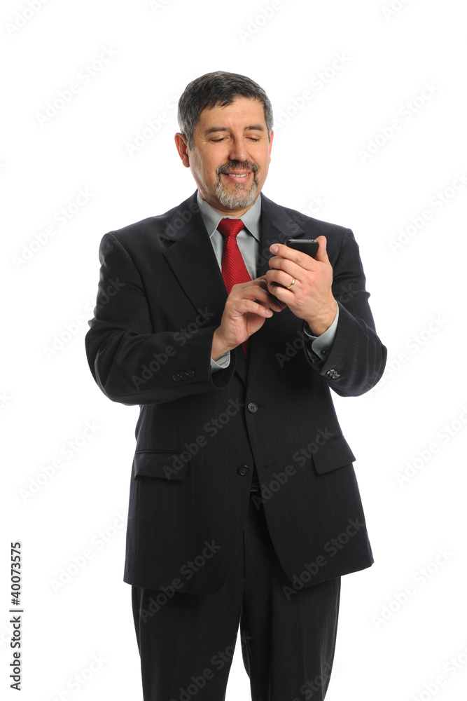 Hispanic Businessman Using Cellphone Hispanic Businessman Using Cellphone