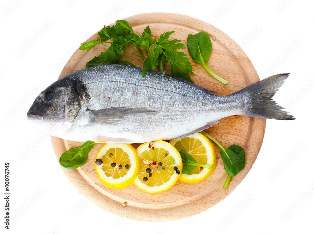 Fresh fish with lemon, parsley and spice Fresh fish with lemon, parsley and spice