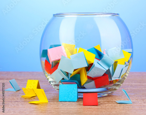 Картината върху платно Pieces of paper for lottery in vase