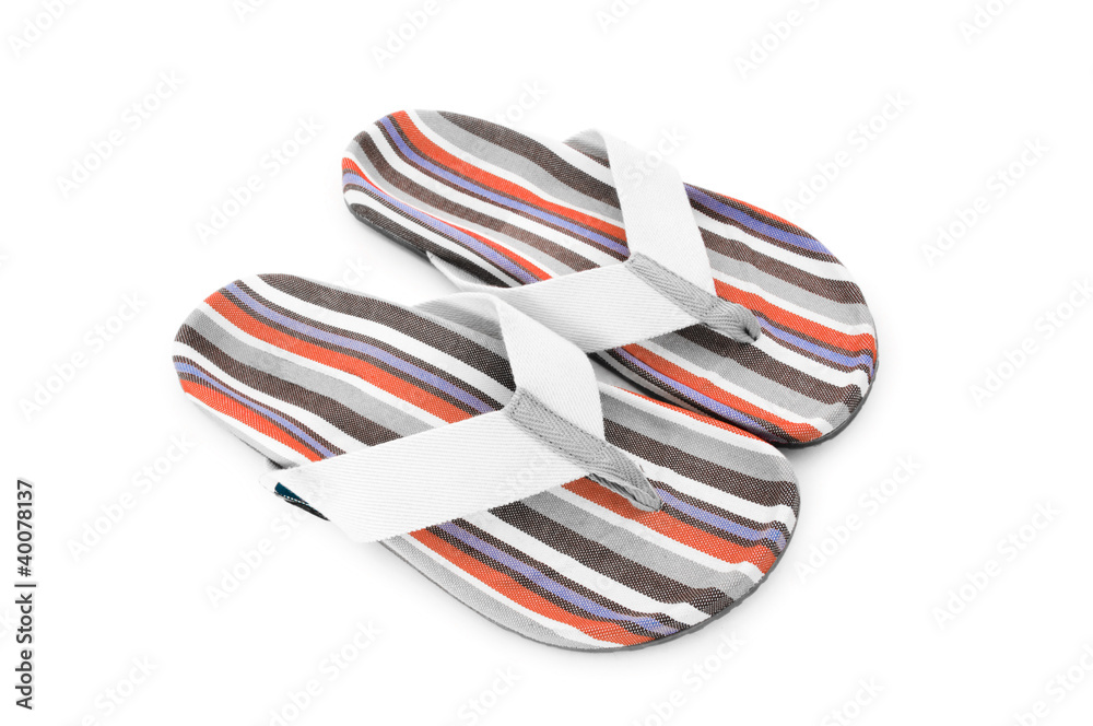 Obraz premium Summer colourful shoes on white
