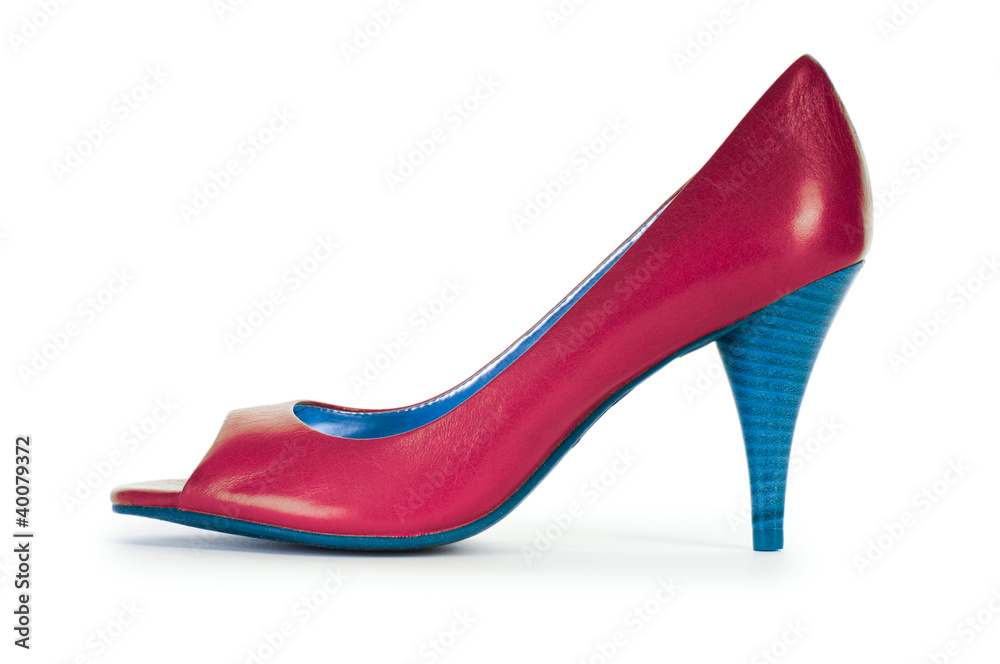 Red female shoes in fashion concept Red female shoes in fashion concept