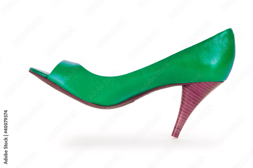 Green Female shoes in fashion concept Green Female shoes in fashion concept