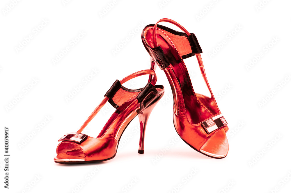 Female shoes on white background Female shoes on white background