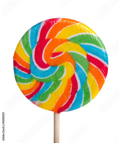 Colorful lollipop isolated on the white