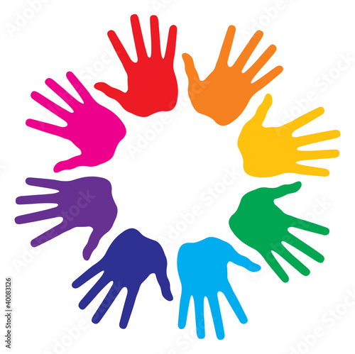 Hand Prints, abstract vector illustration