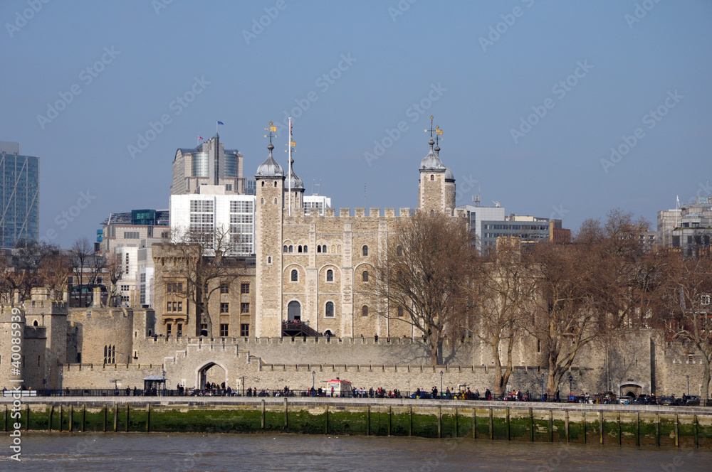 Tower of London across River Thames