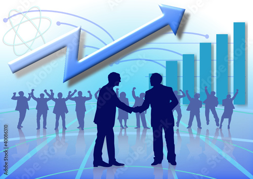 business man with business growth and success chart .vector file