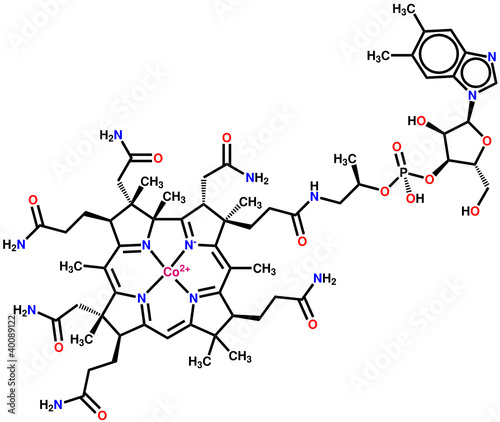 Vitamin B12 (cobalamin) structural formula