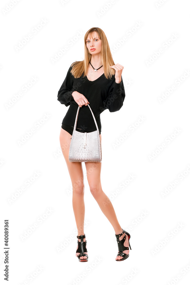 Blonde lady with the white purse Blonde lady with the white purse
