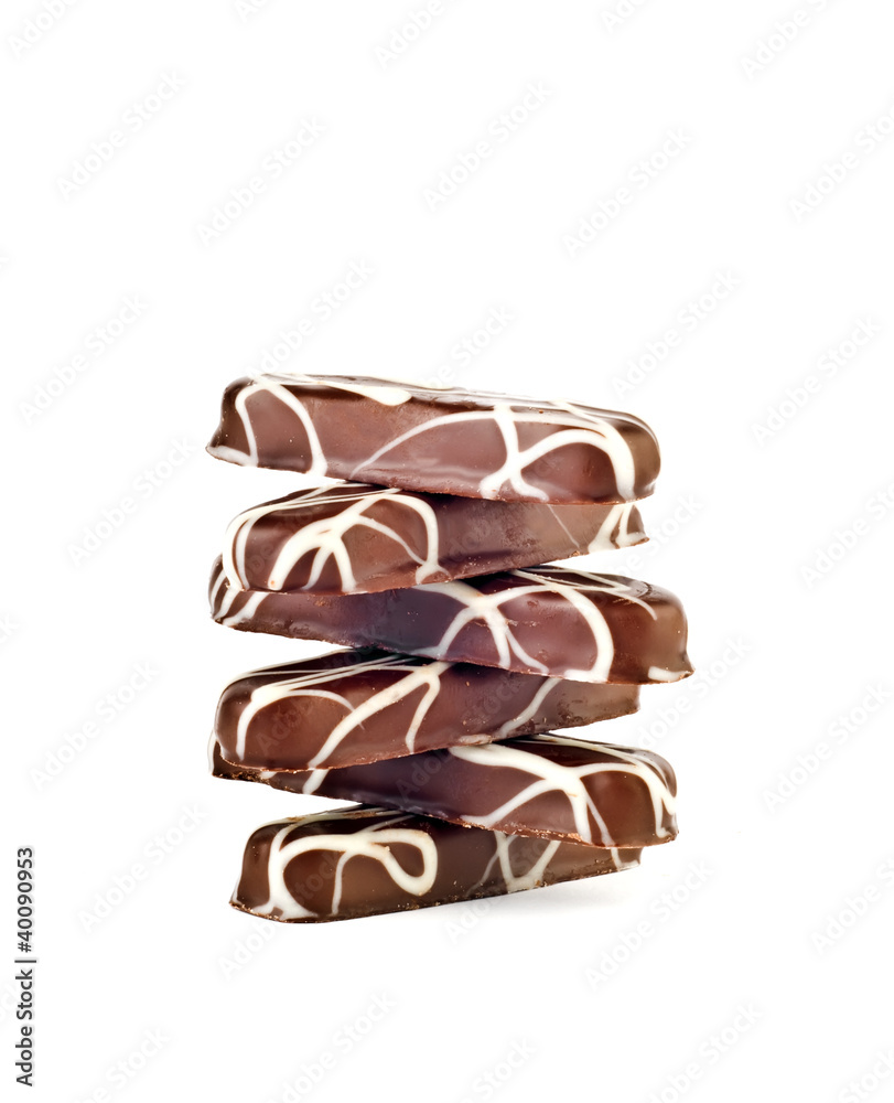 chocolate cookies isolated over white chocolate cookies isolated over white