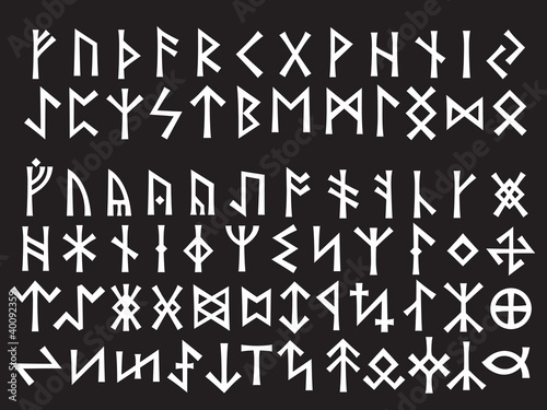 «Silver Runic Codex». Elder Futhark (24 letters above) and Other Runes (below). The Runic Script was used all over Northern Europe till the XIII century.