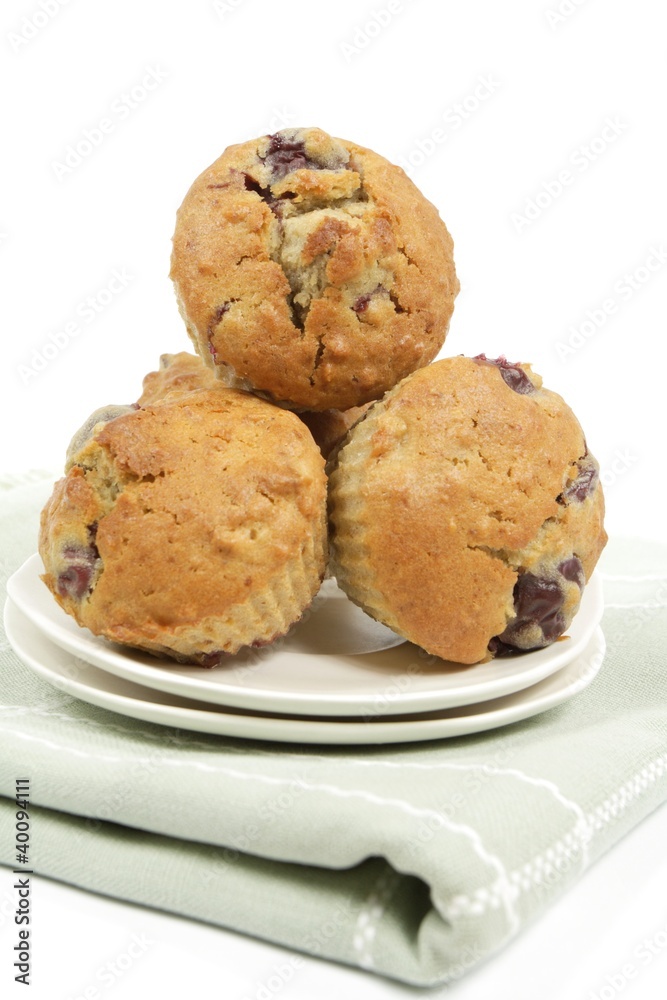 stack of cherry muffins