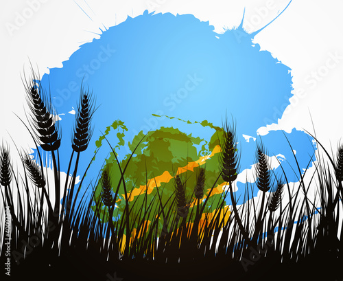 Vector image of wheat field. Eps 10