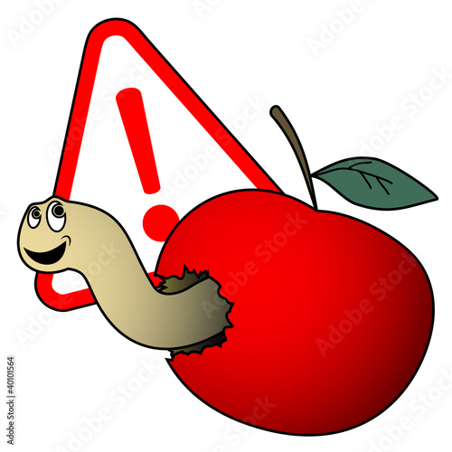 Manzana con gusano