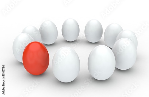 Integriertes rotes Ei
