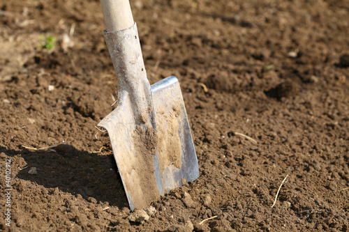 Shovel on field