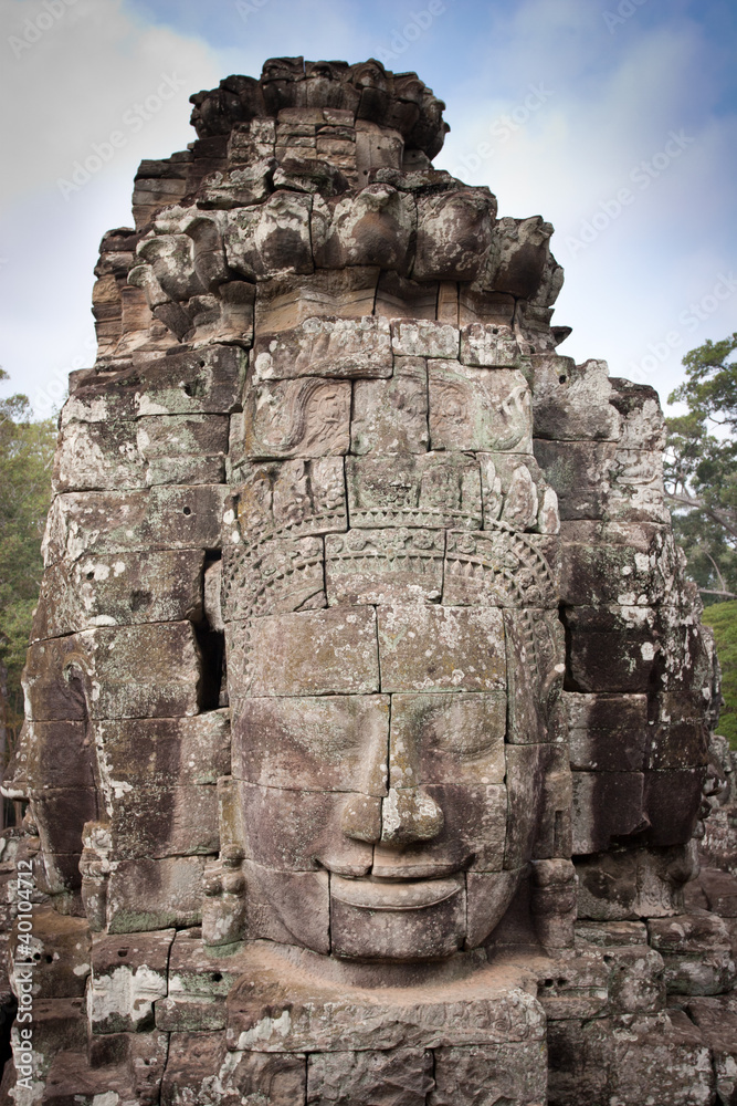 Stone face of Buddha, Angkor Wat, Cambodia
