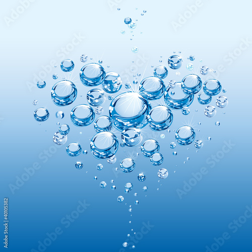 Pure Water Heart Shape Of Bubbles