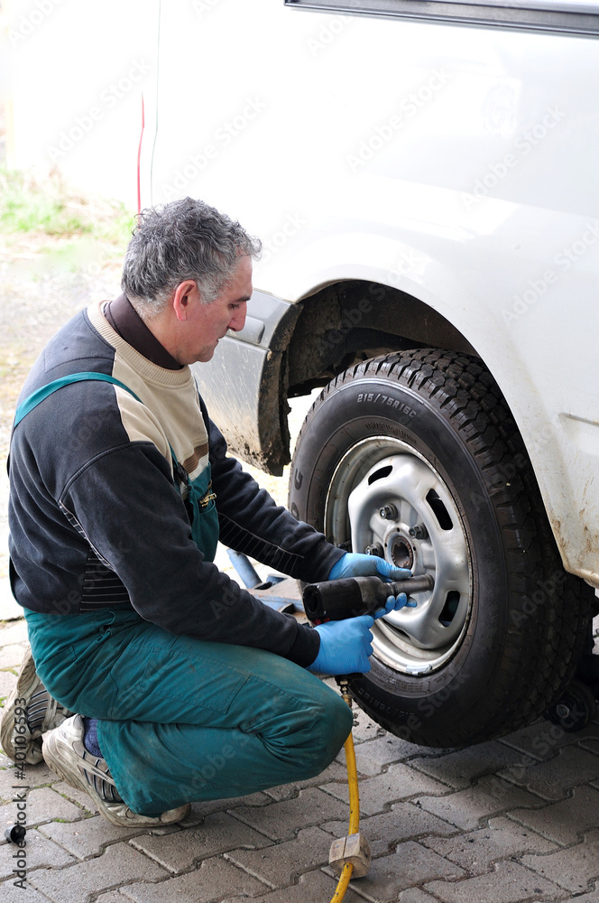 Mechanic at work. Mechanic at work.