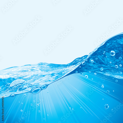 Abstract Water Wave Background With Bubbles