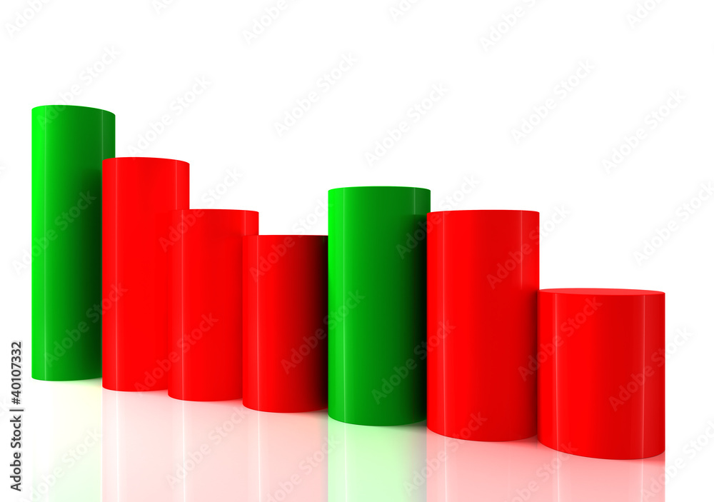 Falling bar chart from color blocks Falling bar chart from color blocks