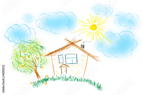 Child's drawing of their house