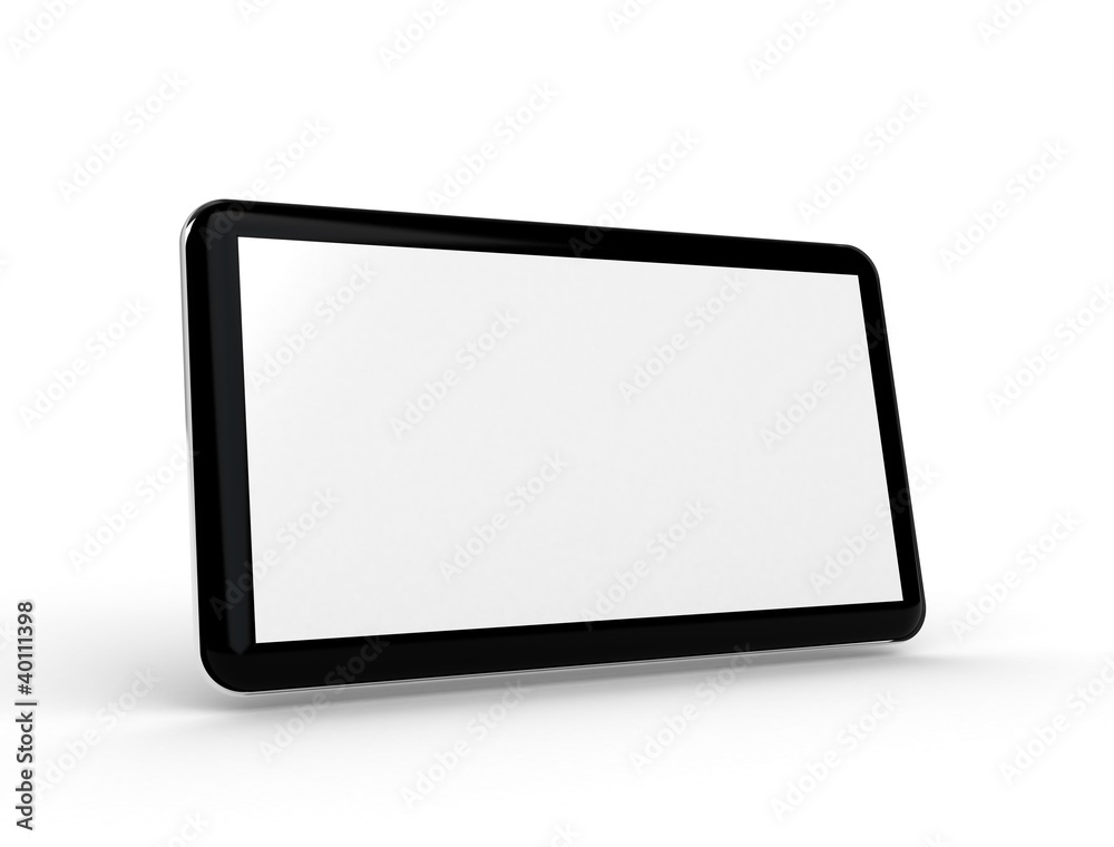 Black generic tablet pc on white background - noname brand Black generic tablet pc on white background - noname brand