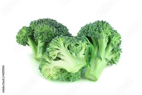 Broccoli pices on white