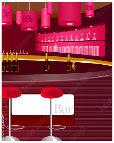 View of bar counter