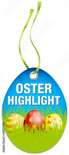 Hangtag Osterhighlight Ostereier blau