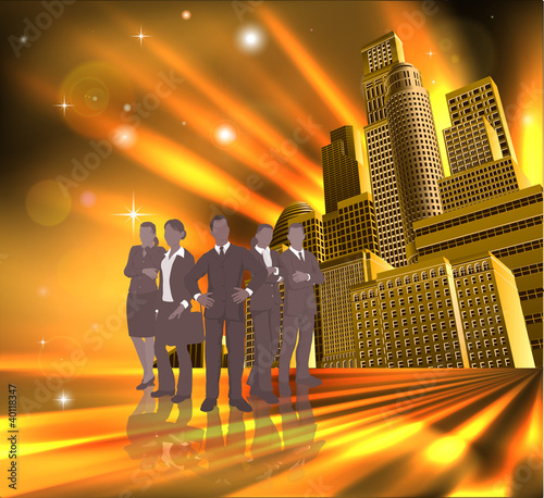 Professional team city illu...