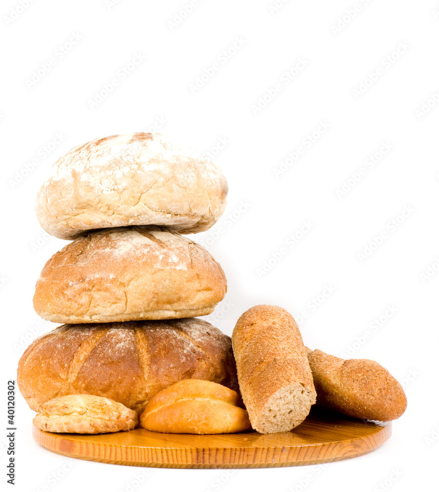 Beautiful bread set on white background Beautiful bread set on white background