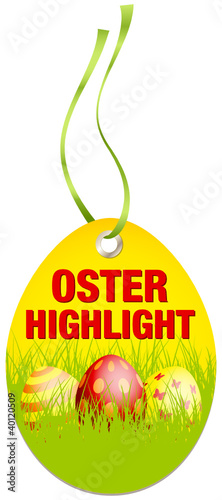 Hangtag Osterhighlight Ostereier gelb/rot