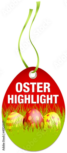 Hangtag Osterhighlight Ostereier rot