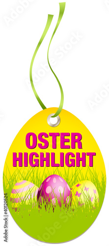 Hangtag Osterhighlight Ostereier gelb/pink