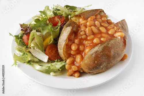 Baked Bean Jacket Potato with side salad