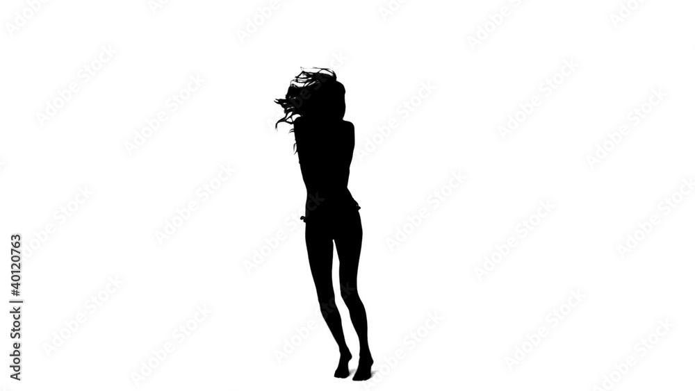 Silhouette woman dancing in slow motion Silhouette woman dancing in slow motion