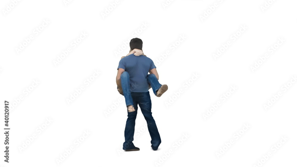 Man and woman spinning together in slow motion Man and woman spinning together in slow motion