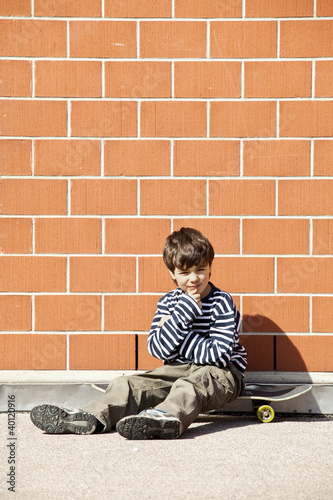 child and skateboard