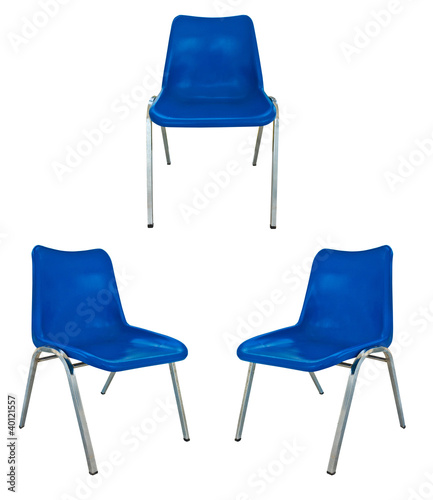 plastic chairs on white background