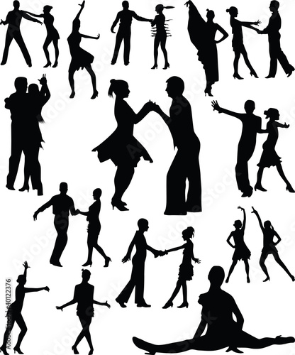 Dance people silhouette vector