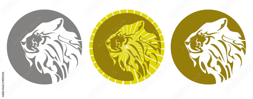 Lion emblem. Three variants Lion emblem. Three variants