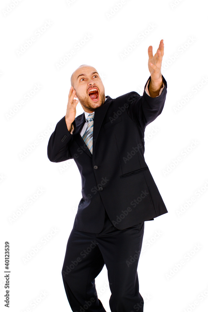 young businessman on white background young businessman on white background