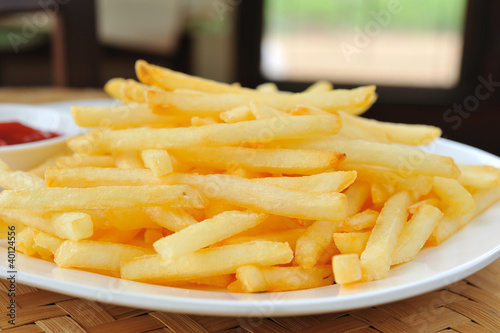 French fries in a white plate
