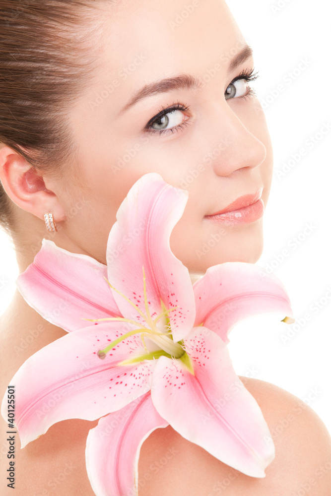 Cute woman with flower Cute woman with flower