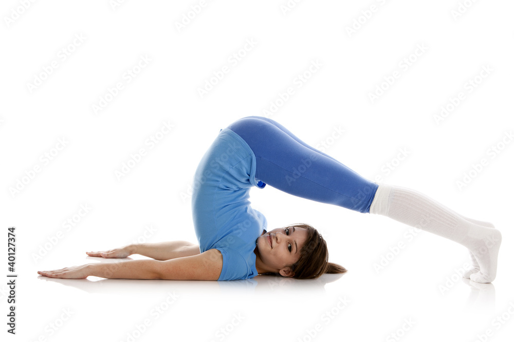 Image of a girl practicing yoga Image of a girl practicing yoga