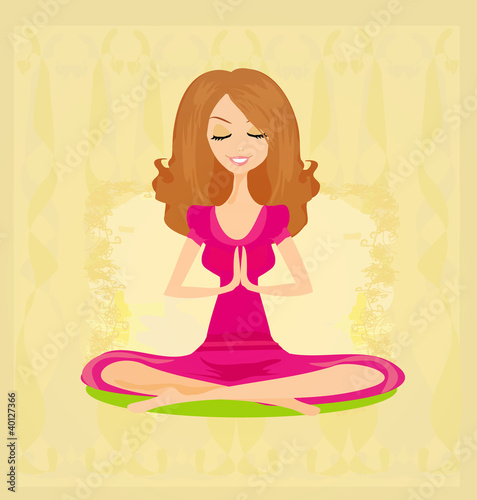 Yoga girl in lotus position