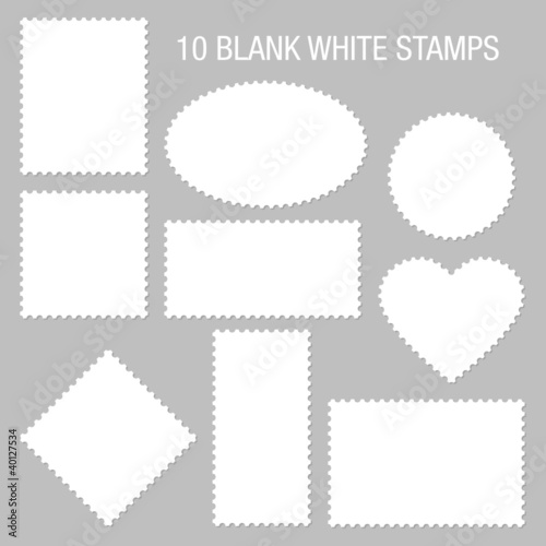 10 Blank White Stamps