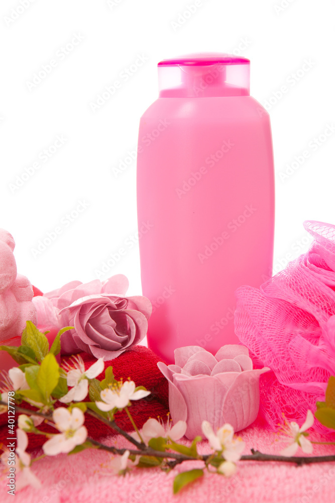 Bathing accessories, isolated. Bathing accessories, isolated.