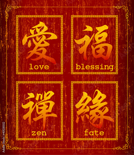 Chinese character symbol about blessing